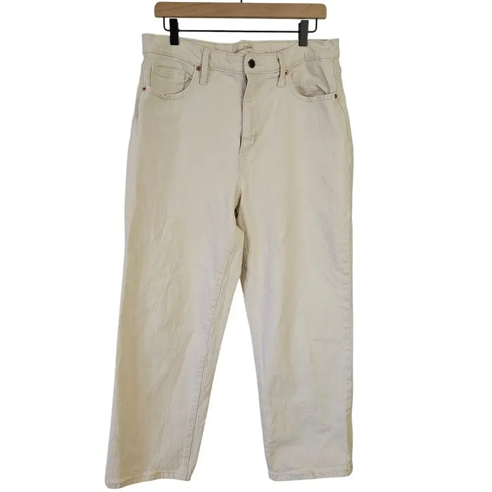 Universal Thread Vintage‎ Straight High Waist Jeans 14 Ivory Denim
